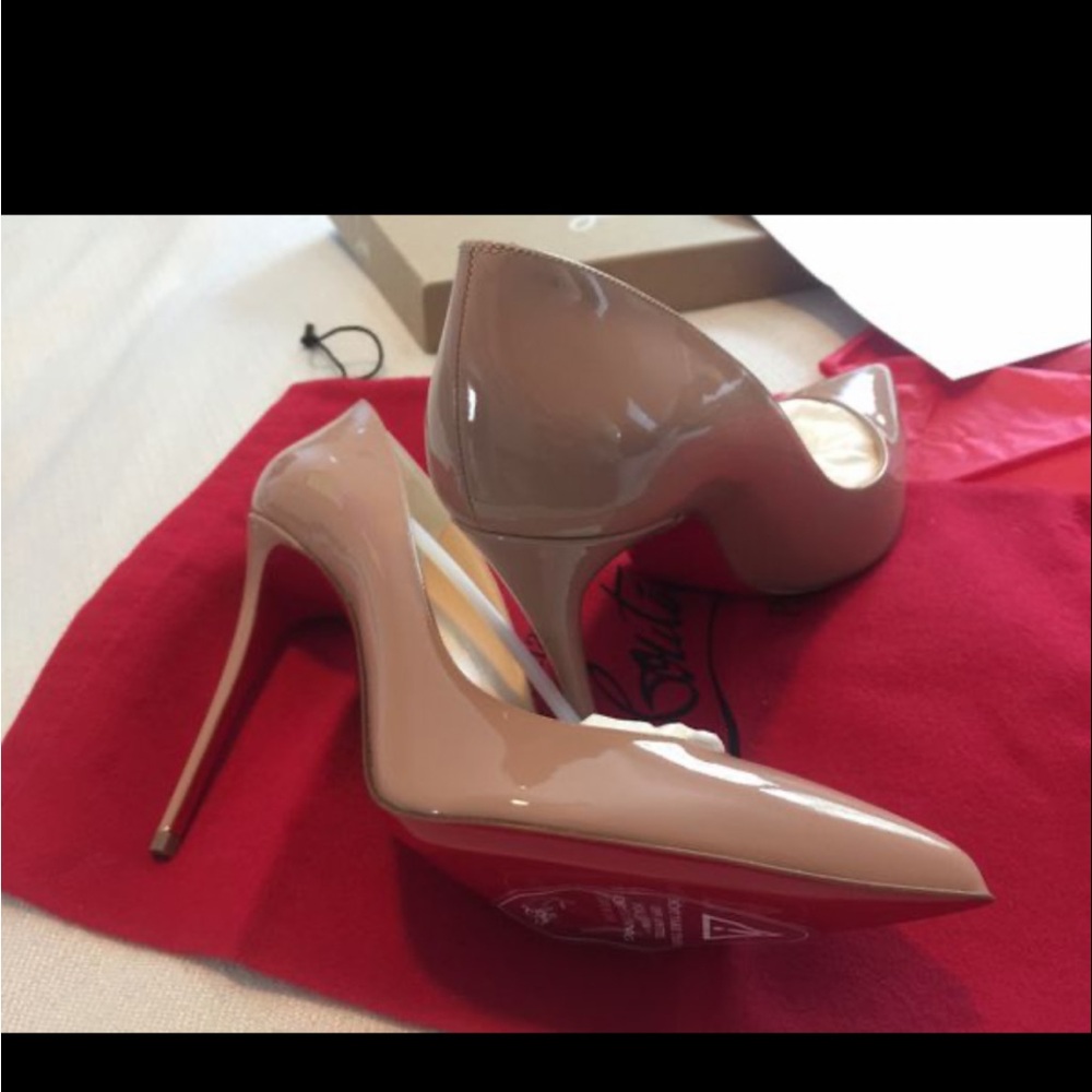 Christian Louboutin | 100mm Pumps | Patent | Nude - Picture 1 of 7